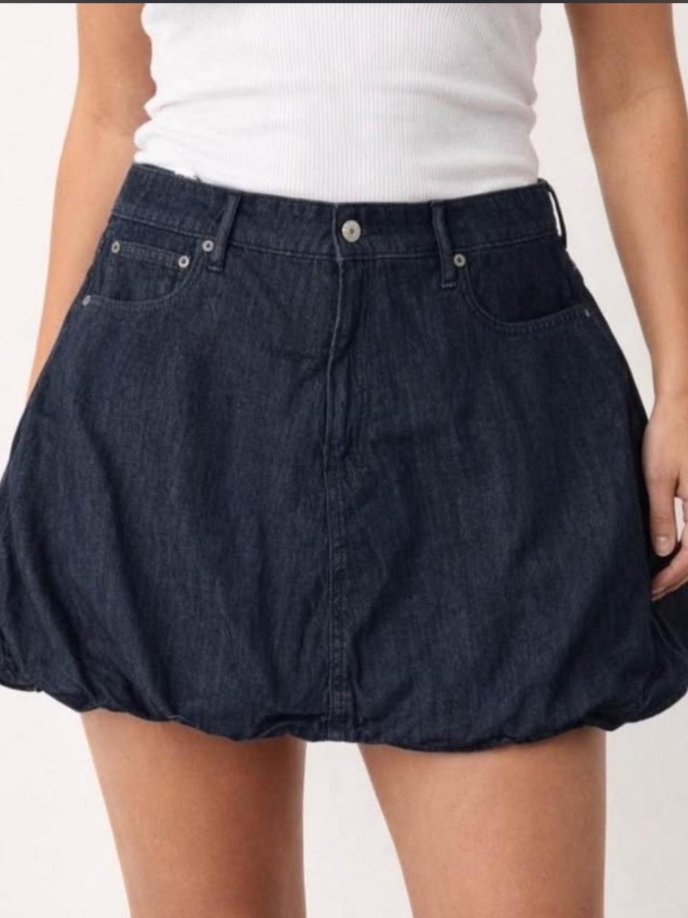 American Eagle Dark Blue Denim Bubble Skirt - Women